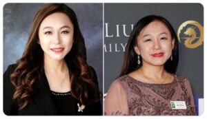 Eileen Wang, pictured here in both a professional portrait and during a public event, has officially resigned from her role as a Councilmember for the City of Arcadia. Her departure marks the end of her service to the local government, where she was known for her engagement with community initiatives.