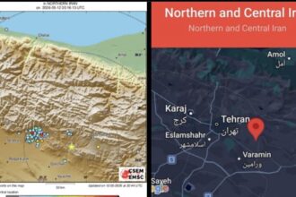 Real-Time Tracking: These maps from image_12.png detail the impact of the 4.6-magnitude earthquake that occurred on May 12, 2026, at approximately 23:46 local time. The EMSC data on the left shows over 100 felt reports concentrated around the epicenter near Bumehen and Rudehen. On the right, the regional map identifies the proximity of the tremor to major urban centers, including Tehran and Varamin. Following the event, the Iranian Red Crescent Society placed all emergency response teams in Tehran Province on full alert, though no major casualties or structural damage have been officially reported. Graphic: EMSC / WANA News Agency