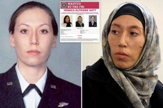 High-Level Defection: This composite from image_19.png shows Monica Elfriede Witt, a former U.S. Air Force intelligence specialist who defected to Iran in 2013. In 2019, the Department of Justice unsealed an indictment charging Witt with delivering national defense information to representatives of the Iranian government. Witt, who remains on the FBI's Most Wanted list, is alleged to have provided classified details about U.S. intelligence personnel and operations, enabling Iranian cyber actors to target her former colleagues. Photos: Federal Bureau of Investigation (FBI)