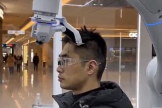 Precision Grooming: Major urban centers across China have begun commercializing fully autonomous, AI-driven robot barber kiosks to offer rapid and highly uniform haircuts. As captured in image_32.png, the system utilizes advanced 3D structural scanning technology to map out the unique contours of an individual's scalp and hair density before executing the trim with millimeter precision. Programmed with a wide variety of domestic and international styling templates, these automated booths operate around the clock. They cater heavily to budget-conscious consumers by slashing the price of a standard men's trim to an ultra-cheap 60 yen ($0.40 USD), heavily disrupting the traditional local grooming service industry. Photo: Phemex News / Xinhua