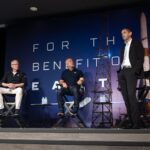 Blue Origin CEO Dave Limp, founder Jeff Bezos, and NASA Chief Jared Isaacman address the media regarding pad reconstruction plans.