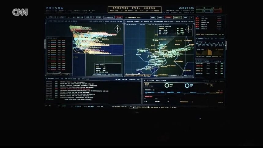 The PRISMA interface logs 157 automated strikes, fleet tracking statuses, and real-time navigation paths for asymmetric long-range drone fleets under the "Air Raven" and "Kamikaze Fox" programs. Source: CNN Investigative / World Monitor Core