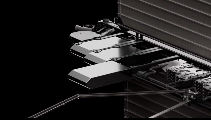 AI Infrastructure: High-Density Liquid Cooling Server Integration This modular framework implements cold-plate fluid pathways directly over high-performance AI chips to manage intense thermal output efficiently. Source: Schneider Electric Innovation Media / Data Center Dynamics