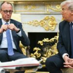 President Donald Trump hosts German Chancellor Friedrich Merz in the Oval Office for high-level bilateral talks amid expanding global tensions. Source: Associated Press / Reuters / The White House
