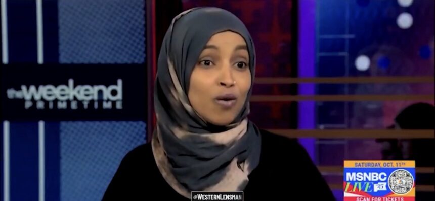 U.S. Representative Ilhan Omar speaking during an interview on The Weekend: Primetime. Source: MS NOW (formerly MSNBC)